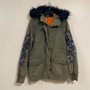 Free People Jacket Womens Small Olive Green Follow me close parka